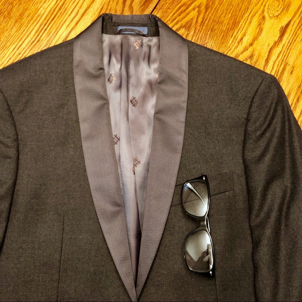 Charcoal Gray Shawl Collar Jacket
